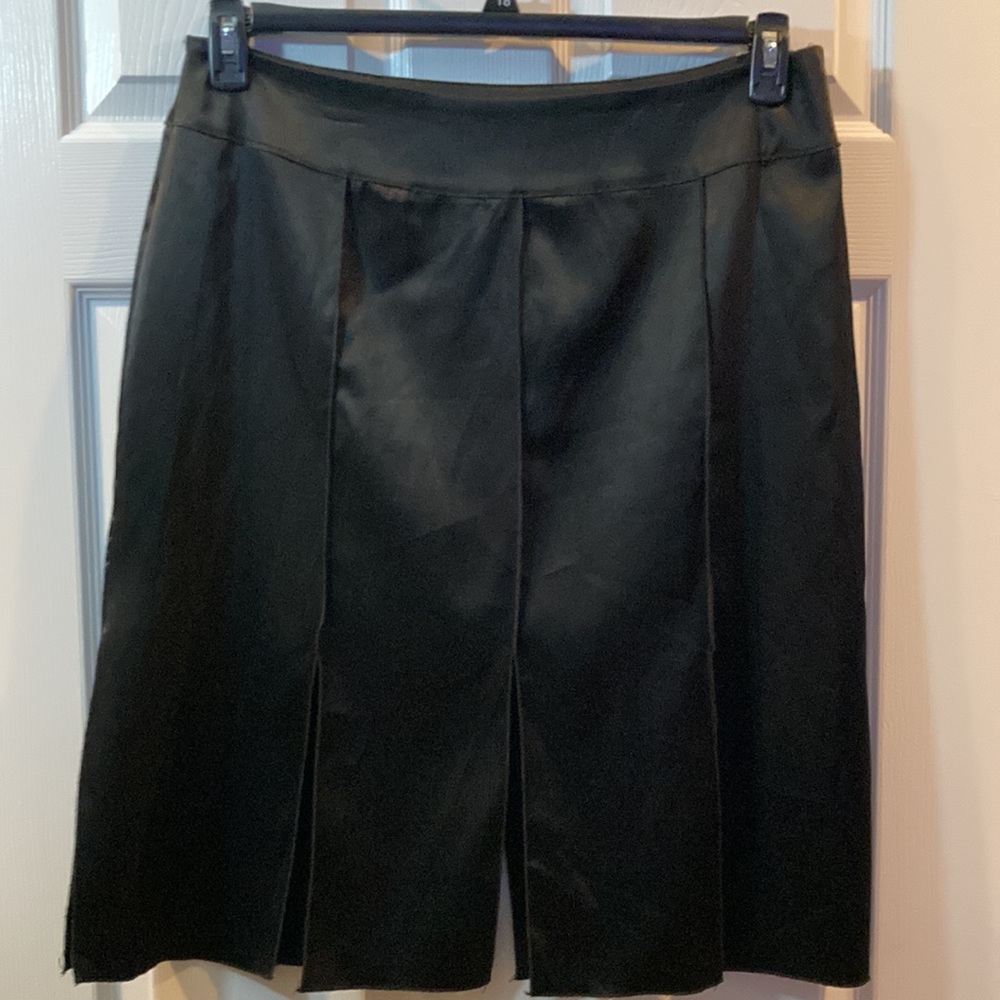 Nora Nora Black Satin Slit Skirt Sz 12